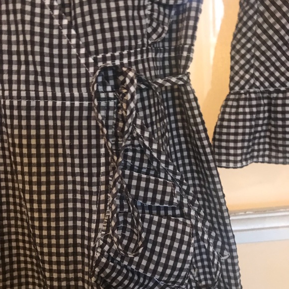 GANNI CHARRON GINGHAM WRAP DRESS - Picture 5 of 6